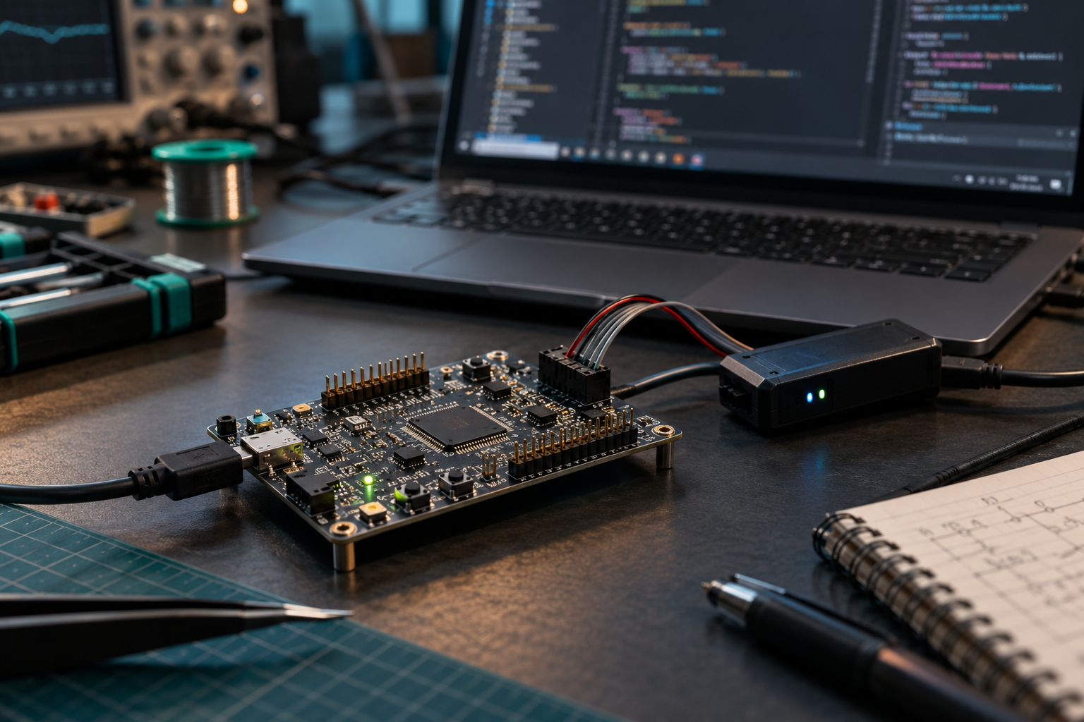 Illustrative firmware development service visual